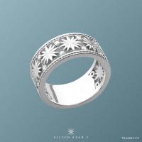 ราคา Silver Star 7 แหวน Infinite Stars เงินแท้ 925 ชุบโรเดียม ฝัง CZ หน้ากว้าง 9mm 7RA0083 (7493346403)