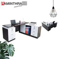 ราคา Raminthra Furniture Work desk โต๊ะทำงาน ชุดสำนักงาน เวสรี่ รุ่น VT 1640 สี โอ๊ค ขาว หน้าท็อปผิวเมลามีน (13788078)