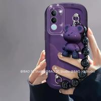 ราคา ใหม่ เคส Case VIVO Y17s V29 V29e VIVOV29 Pro Y02 Y02A Y02T 4G 5G INS เคส ใสทันสมัยสีม่วงน่ารักหรูหราอินเทรนด์พร้อมการ์ตูนแฟชั่นสร้อยข้อมือตุ๊กตาหมี3D เคสโทรศัพท์ 2023 (20098985904)