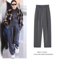ราคา กางเกงลากพื้นขากว้างทรงตรงเอวสูงรุ่นเดียวกับเจนนี่จินนี่จินนี่จินนี่ชุดสูทกางเกงขายาวฤดูใบไม้ร่วงและฤดูหนาวแบบใหม่ (20225541992)