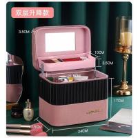 ราคา กระเป๋าเครื่องสำอางค์ PU กระเป๋าแต่งหน้าพกพา กันร้ำ กระเป๋าเครื่องสำอาง 2ชั้น กระเป๋าช่างแต่งหน้า ช่างสัก 4ถาด 6ถาด (15509792134)
