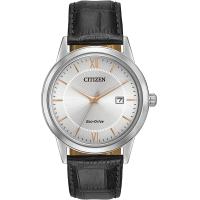 ราคา Citizen Eco Drive Corso Mens Watch Stainless Steel with Leather strap Classic Black Model AW1236 03A (15900107526)