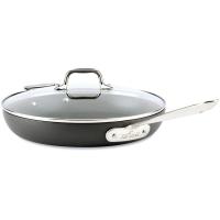 ราคา All Clad HA1 Hard Anodized Nonstick Frying Pan with Lid 12 Inch Pan Cookware Medium Grey 12 Induction Base Frying Pan (10882419565)