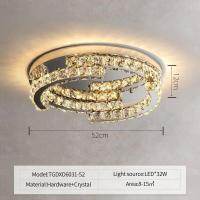 ราคา OSABO โคมไฟคริสตัล K9 Led หรี่แสงได้เหล็กชุบโครเมี่ยมมันวาวสไตล์โมเดิร์นโคมไฟติดเพดาน Led แบบแขวนสำหรับตกแต่งโคมไฟ Led (21098458226)