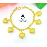ราคา สร้อยข้อมือหัวใจ B387 หนัก 2 สลึง ชุบทอง ทองเคลือบ ข้อมือ สร้อยข้อมือ ทองสวย (20849476409)