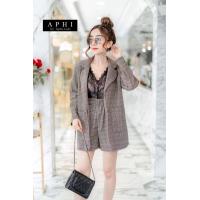 ราคา ชุดเซ็ตสูทสองชิ้น เสื้อสูทเเขนยาว กางเกงขาสั้น (13609256296)