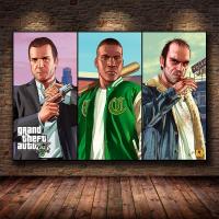 ราคา Klassisk Grand Theft Auto V เกม Art Wall โปสเตอร์ GTA 5ภาพวาดผ้าใบพิมพ์ Stue Soverom Volkveggmaleri Cuadros ใหม่ (19995815869)