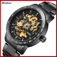 ราคา Bluelans NARY Men Hollow Scratch Resistant ตัวเลขกันน้ำอัตโนมัติ Self Winding นาฬิกากลไกนาฬิกาข้อมือธุรกิจ (9280724589)