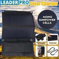 ราคา Foldable Solar Panel Charger Solar Power Bank Dual USB Camouflage Backpack Camping Hiking 5V for phone 2Pcs 30W (20210624686)
