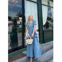 ราคา GANNIESHOP พร้อมส่ง S 2XL maxidress dress เดรส เดรสยาว เดรสยีนส์ เดรสผ้าเดนิม เดรสสีฟ้า เดรสสีเหลือง เดรสสีชมพู เดรสสาวอวบ ชุดสาวอวบ เดรสใส่ออกงาน (20202598957)