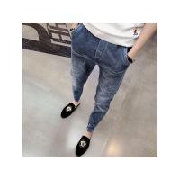 ราคา ผ้ายีนส์ยืดข้อเท้ายาวของผู้ชายใหม่ผ้ากางเกงขายาวสไตล์เกาหลีกางเกงยีนส์ผ้าฝ้ายสลิมฟิตลำลองมีแบรนด์ (18506623512)