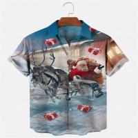 ราคา เสื้อฮาวายลายใบไม้เขียวสไตล์ชายหาดเสื้อซานต้าสำหรับผู้ชาย22 23เสื้อเชิ้ตเดรสคอปกแขนสั้นลำลองสินค้าสั่งทำ (19535490525)