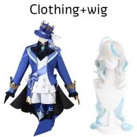 ราคา Genshin Impact Fontaine Character Focalors Cosplay Costume Full Set With Hat Patterned Fabrics Focalors Uniform Cosplay Wig (20174302838)