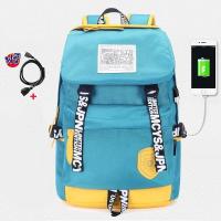 ราคา JPN Set Backpack Shoulder Bag กระเป๋าเป้สะพายหลังกันน้ำ กระเป๋าโน๊ตบุ๊ค พร้อมช่องเสียบ USB (183536970)