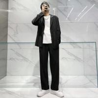 ราคา 2023 Issey Miyake ใหม่ฤดูใบไม้ผลิสไตล์เกาหลีอินเทรนด์กางเกงขาทรงกระบอกจีบอเนกประสงค์ชุดสูทแฟชั่นลำลองแขนยาวอินเทรนด์สไตล์ญี่ปุ่นต้นฉบับใหม่ (20651210227)