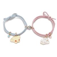 ราคา 2Pcs set Cute Cartoon Magnet Creative Couple Bracelets for Women Anime Charms Bangle Men Rope Chains Pulsera Lover Jewelry Gift (20348958913)