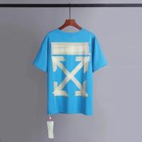 ราคา After check quality printed OFF white short sleeved cotton T shirt men and women with big yards oversize short sleeved ow high street (20192134767)