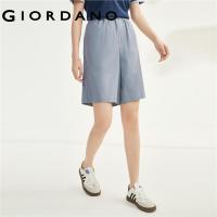 ราคา GIORDANO ผู้หญิง เทนเซล ยืดทอสีทึบหลวมเอวยางยืดลำลองกางเกงขาสั้น Free Shipping 05403315 (18426040979)