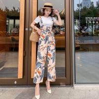 ราคา ชุดจั๊มสูทขายาว เอวทรงสูง พิมพ์ลายดอกไม้ แฟชั่นสําหรับผู้หญิง (16453813088)