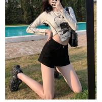 ราคา เอวสูงเรโทรกางเกงยีนส์ขาสั้นเด็กหญิงเครื่องเทศกางเกงยีนส์ขาสั้นเซ็กซี่ชุดเสื้อกางเกงลายพรางทหารหญิงสีน้ำตาลบาง (19193485388)