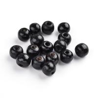 ราคา 200pc Natural Wood Beads Dyed Round Lead Free Black 10x8 5mm Hole 3 5mm (20465558394)