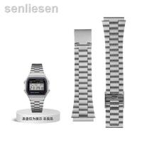 ราคา สำหรับ Casio สแตนเลสดั้งเดิม A158 A159 A168 A169 B650 AQ230 AE500W สายนาฬิกาโลหะบล็อกสีเงินสี่เหลี่ยมขนาดเล็กแบบคลาสสิกขนาด18มม (20015892595)