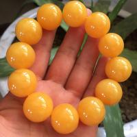 ราคา ลูกปัดทรงกลมขี้ผึ้งอำพันธรรมชาติสร้อยข้อมือสีเหลืองแหวนผู้หญิงขี้ผึ้งรุ่นคู่ของแท้กำไลข้อมือ (19948034361)