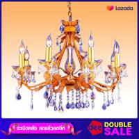 ราคา D2H โคมไฟระย้า ไฟห้อยโซ่เชิงเทียน คริสตัล K9 เกรดพรีเมียม ราคาถูก กว้าง 70CM ขั้ว E14 รุ่น WL 6187 8B48 (402558867)