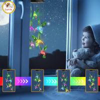 ราคา LED Colorful Solar Power Wind Chime Waterproof 7 Colors changing Windchime Hummingbird Butterfly Solar Light For Garden Outdoor (20692135697)