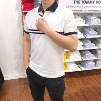 ราคา Tommy Hilfiger ของแท้ซื้อแบบอเมริกัน Tommy เสื้อโปโลโลโก้ปกแบบลำลองของผู้ชายตัวอย่างคลาสสิคหล่อแฟชั่นระบายอากาศได้แขนสั้น (20045397382)