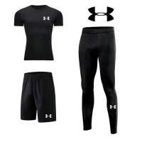 ราคา Under Armour UA sportswear ชุดสูทผู้ชาย การฝึกบาสเก็ตบอล วิ่ง เสื้อผ้าที่แห้งเร็ว รัดรูป อุปกรณ์ตรวจร่างกาย ยิม ชุดแขนสั้น (10534932051)