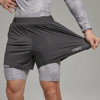 ราคา OMG sports popular logo high elastic professional gym shorts man quick drying running training three minutes of pants short (19978048671)