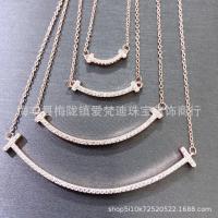 ราคา สร้อยคอทองคำรูปรอยยิ้มของครอบครัว V สร้อยคอชุบด้วยทองคำสีกุหลาบขนาด18K จี้เพชรเต็มหน้ายิ้มโซ่คอ Vsyh (20590009406)