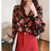 ราคา LJ7 24 เสื้อเชิ้ตแขนยาว ผ้าชีฟอง กันแดด ลายดอกไม้ ดอกกุหลาบ สีเหลือง สไตล์เรโทร สําหรับผู้หญิง สินค้าพร้อมส่ง (19797759172)