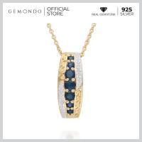 ราคา Gemondo สร้อยเงินแท้ 925 ชุบทอง 18K ประดับไพลิน Blue Sapphire และเพชร Diamond ดีไซน์คลาสสิค (5726702531)