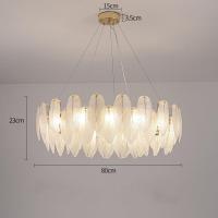 ราคา Led หรูหราโคมระย้าแสงในร่มแก้วขนนกโคมระย้ากลมร้านอาหารตกแต่งโคมระย้า (19248113073)