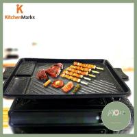 ราคา KitchenMarks กระทะย่าง BBQ เคลือบผิวกันติด ใช้กับเตาทุกประเภท 26x35 5 รีดน้ำมัน 40 กระทะปิ้งย่าง กระทะเทฟล่อน บริการเก็บเงินปลายทาง ร้าน PP702 (4299918793)