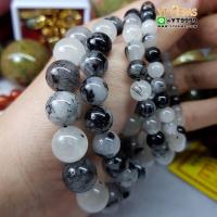 ราคา สร้อยข้อมือแก้วขนเหล็ก ไหมดำ หินแท้ 12 mm YTG 8936 (17739605439)