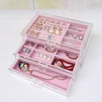 ราคา กล่องเก็บเครื่องประดับ ลิ้นชัก3ชั้น ถาดกำมะหยี่กล่องอะคริลิคใส กล่องใส่เครื่องประดับ Jewelry Case Box (6488040876)