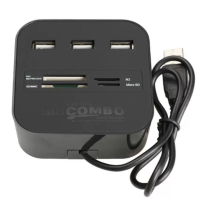 ราคา igootech 3 Ports USB 2 0 HUB All In One Multi card Reader Card Writer Reader Combo (14189326)