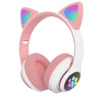 ราคา Cat Ear Bluetooth compatible Headphones Led Light Wireless Earphone With Microphone Gifts For Kids Girls (19197662655)