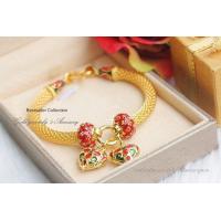 ราคา ManeeNopparut มณีณพรัช สร้อยข้อมือลงยา ลายสาน งานหุ้มทองคำแท้ น้ำหนัก 2 บาท รุ่น BK001124 (1363238128)