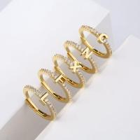 ราคา แหวนตัวอักษร A Z สีทอง ติดเพชร CZ ชุบทองคำแท้18K ไม่ลอก ไม่ดำ ของขวัญให้แฟน แหวนคู่รัก Alphabet Ring Gold (19555137991)
