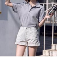 ราคา กางเกงยีนส์ขาสั้นเอวสูง ทรงพับปลายขา ผ้ายีนส์เบาสวมใส่สบาย 8036 (9756711458)