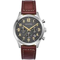 ราคา Bulova Mens Watch Silver Tone Brown (14457159678)