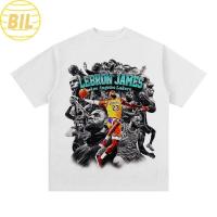 ราคา BIL เสื้อยืดแขนสั้น คอกลม ทรงหลวม พิมพ์ลาย NBA star LA Lakers James พลัสไซซ์ สําหรับผู้ชาย และผู้หญิง (18027298408)