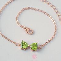ราคา Rosenmarry สร้อยข้อมือพลอยrเพอริดอทแท้ ตัวเรือนเงินแท้ 925 ชุบพิงค์โกวล จัดส่งฟรี RB031 พลอยแท้เสริมดวง ของขวัญ (18868874468)