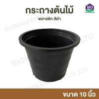 ราคา กระถางต้นไม้พลาสติก กระถางพลาสติก กระถางปลูกต้นไม้ สีดำ กระถางดำ 10 นิ้ว ขายส่ง 10 30 50 ใบ (19965547564)