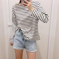 ราคา Uniqlo เสื้อยืดแขนยาวลายทางของผู้หญิงห้องลองเสื้อร้านเรือธงใหม่ปกเรือคอเสื้อเปิดไหล่สไตล์ทหารเรือเสื้อยาวปิดถึงก้น Y449874 (17568205164)