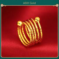 ราคา ASIX GOLD แหวนทองแท้ แหวนทอง ทอง 24K 999 ไม่ดำ ไม่ลอก สไตล์คลาสสิก รวย อินเทรนด์ ขนาดใหญ่ (13494927548)
